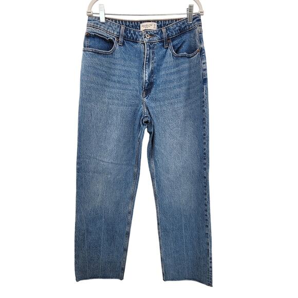 New NWOT Abercrombie & Fitch Curve Love The 90's Relaxed Jeans High Rise 31 12 L - Picture 4 of 10